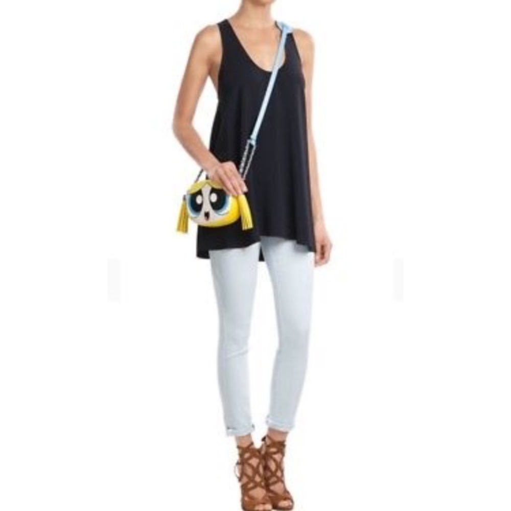 HELMUT LANG cross back loose fit tank top blouse